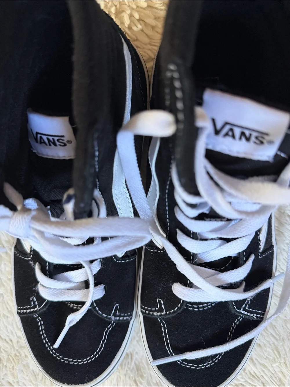 Vans Old Skool KIDS SK8-HI KIDS Boys Youth Size 4 Black High Top Suede Canvas